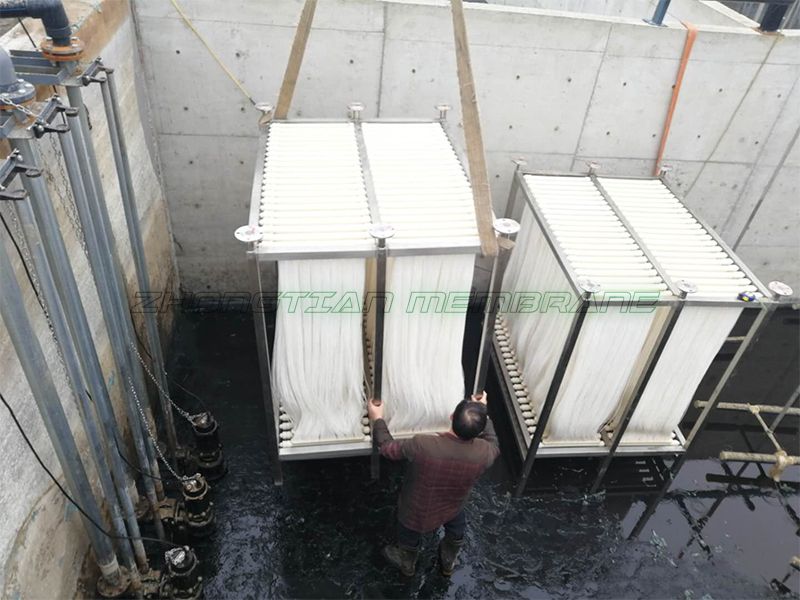 400吨垃圾渗滤液MBR膜组安装现场（一）