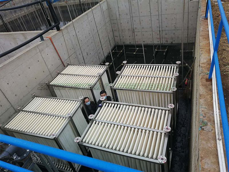 400吨垃圾渗滤液MBR膜组安装现场（二）