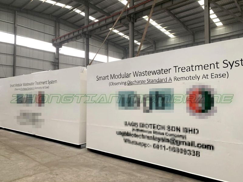 中天膜科技发往马来西亚客户智能一体化污水处理机顺利出港